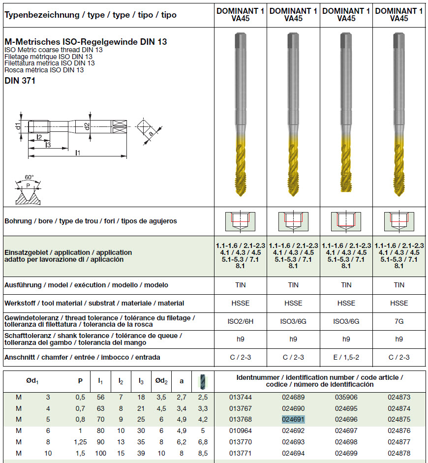 BASS 022979 ✔️ Gewindebohrer ✔️ B M6 ISO2/6H ✔️ Variant 1 VA HL BASS 022979 ✔️ Gewindebohrer ✔️ B M6 ISO2/6H ✔️ Variant 1 VA HL