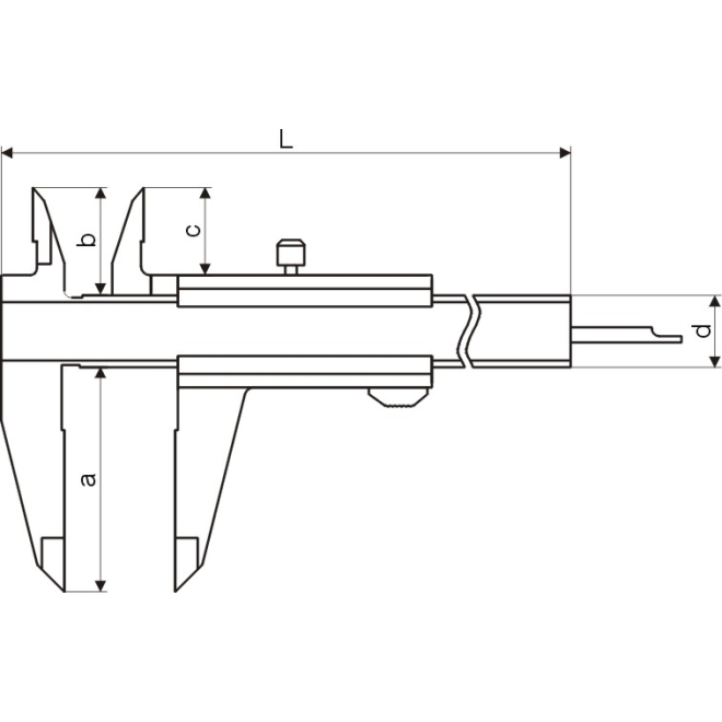 STEINLE 1102 Taschen-Messschieber – 150 Mm, 0,05 Mm Ablesung, DIN862, Feststellschraube – Inkl. Gewindetabelle