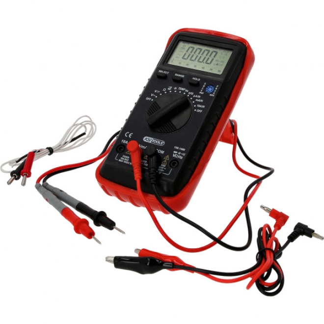 KS TOOLS Digital Multimeter inkl. Prüfspitzen und Krokodilklemmen